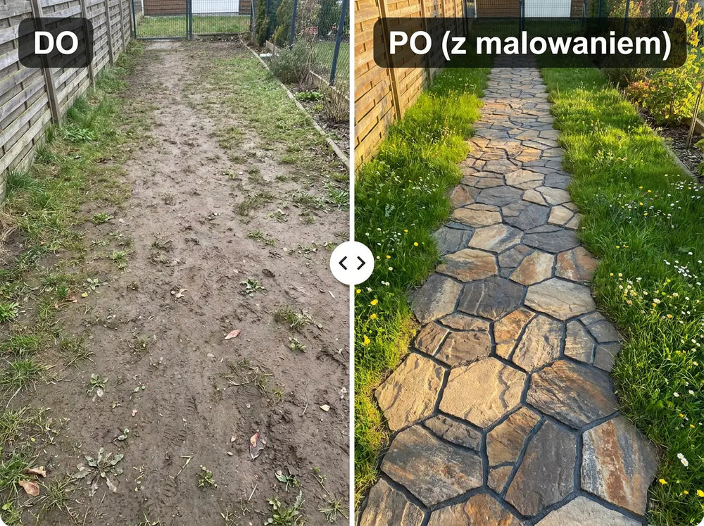 Gotowa ścieżka z betonu w ogrodzie